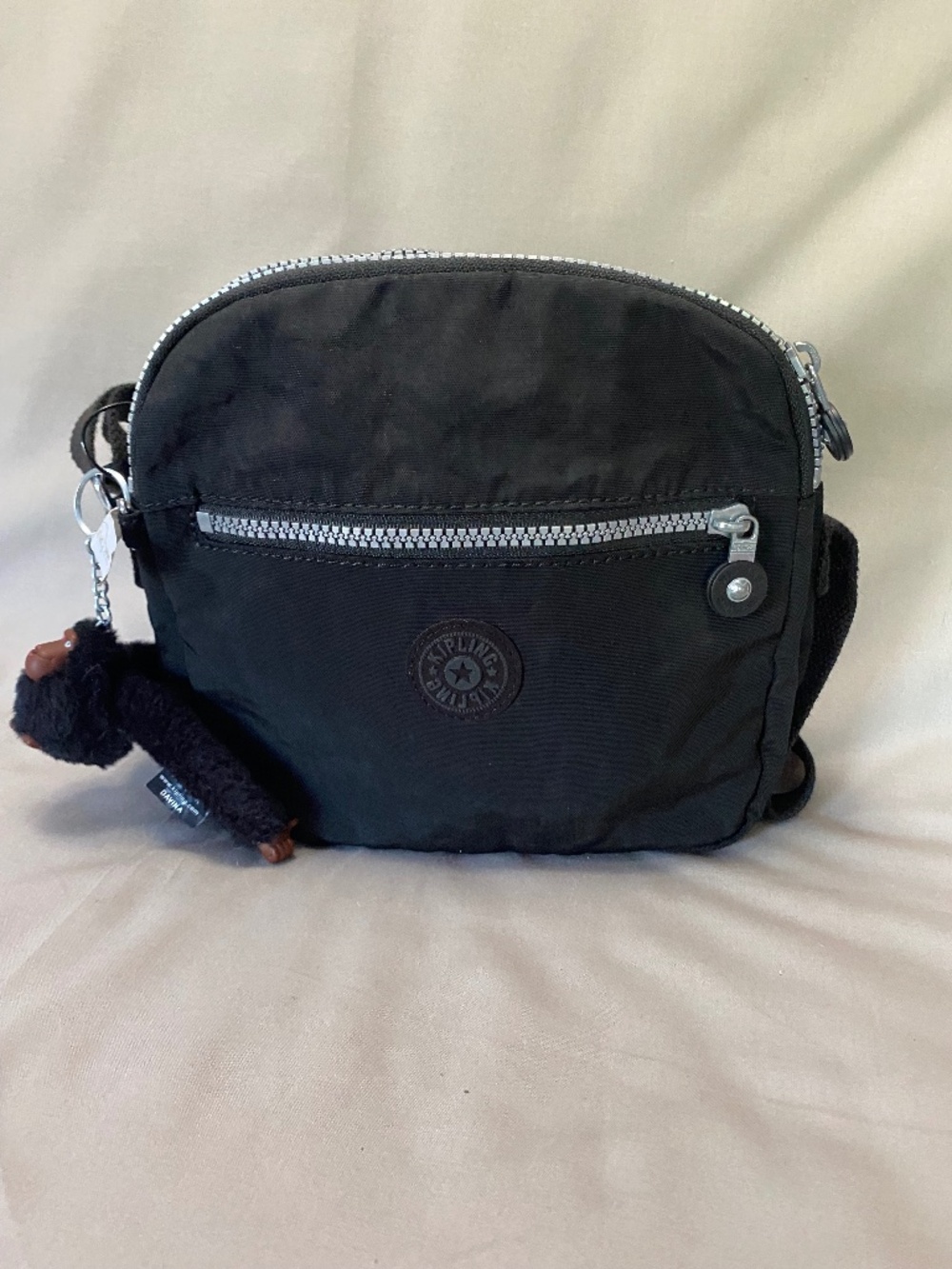 Kipling Women’s Keefe Nylon Triple Entry Crossbody Bag Black (NWT)